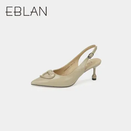 伊伴夏季女鞋时装凉鞋高跟凉鞋尖头后空凉鞋包头通勤鞋细跟凉鞋商品大图