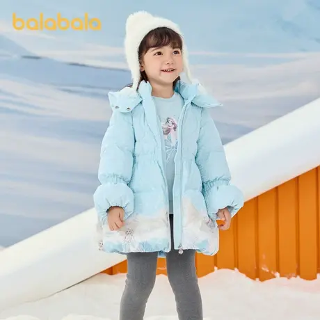 【艾莎IP】巴拉巴拉童装女童羽绒服加厚冬装2025新款外套商品大图