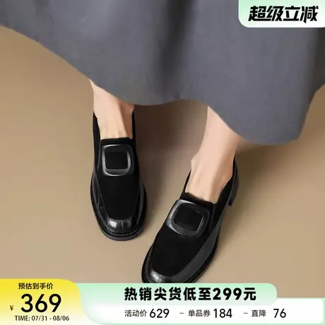 星期六厚底乐福鞋女2025春季新款英伦风复古小皮鞋小个子单鞋商品大图