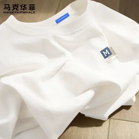 马克华菲美式t恤长袖男秋季重磅宽松圆领上衣男生打底衫2025新款X商品大图