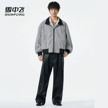 雪中飞银丝斜纹提花(针织)短款女2025秋季新款时尚百搭休闲外套潮商品大图