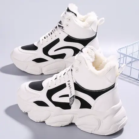 2023新款冬季ins爆款百搭加绒老爹鞋高帮棉鞋保暖冬鞋防滑运动鞋图片