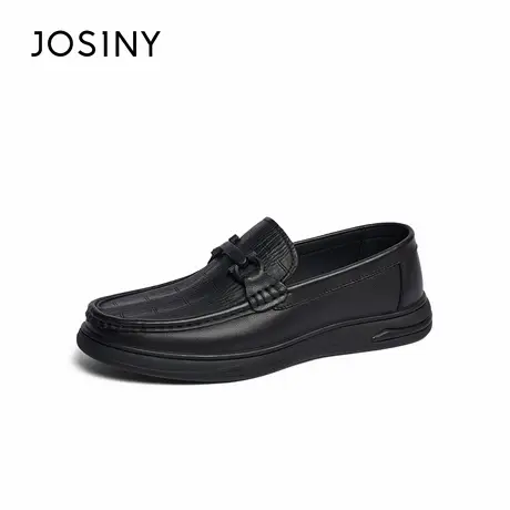 卓诗尼休闲皮鞋男2025秋季新款百搭豆豆鞋一脚蹬休闲鞋软底皮鞋商品大图