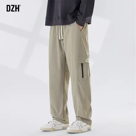 男士卡其色直筒休闲裤男秋季宽松2023新款日系工装裤运动长裤男款商品大图