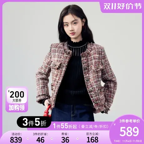 秋水伊人小香风短款羽绒服2023年冬季新款女装保暖小个子时尚外套商品大图