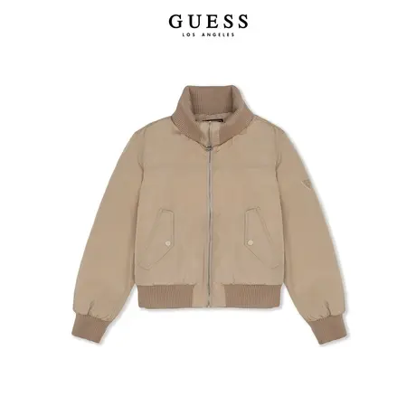 GUESS23年新款秋女士精致时尚拼色短款立领廓型棉服外套-ON3W4870图片