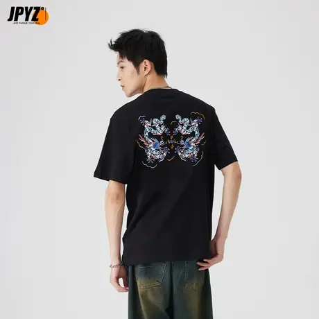 重磅纯棉短袖男生款打底衫t恤男装内搭国潮中国风小众潮牌上衣服图片