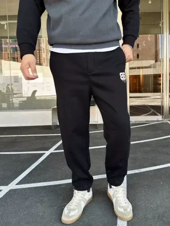 DAEVU冬款加绒加厚弹力束脚潮胖加肥加大码男士休闲针织运动卫裤商品大图