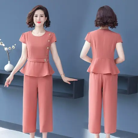 年轻妈妈夏装套装时尚洋气2021新款中年30至40岁夏季女装气质上衣商品大图