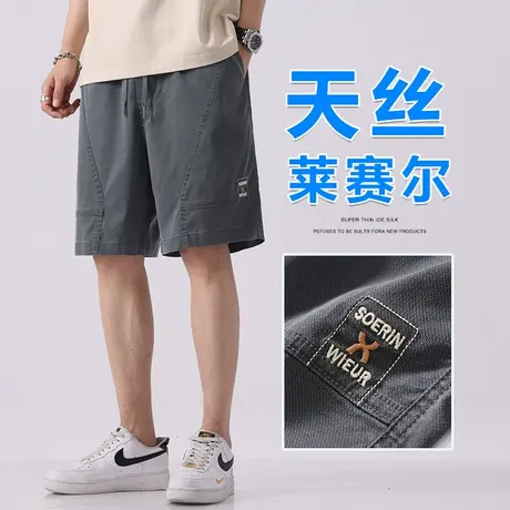 工装短裤男士夏季薄款宽松男生五分休闲中裤夏天男款冰丝半截潮牌商品大图