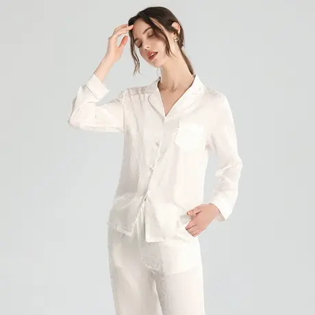睡衣女士夏季丝绸冰丝长袖家居服春秋款薄款豹纹套装2024新款图片