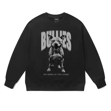 圆领卫衣男士ins小众潮牌高街风美式恶霸犬oversize大码长袖衣服商品大图