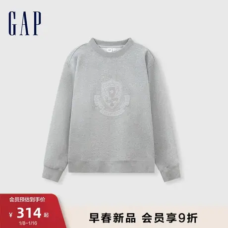 Gap男女装春季2024新款学院风宽松廓形卫衣情侣装圆领上衣885515图片