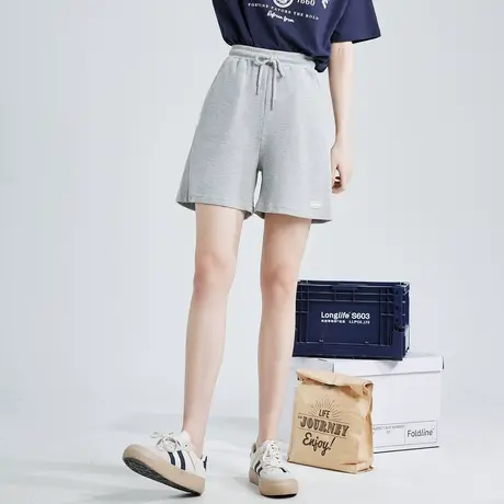唐狮2022年夏新款休闲裤女短裤灰色五分裤宽松显瘦运动裤薄款裤子商品大图