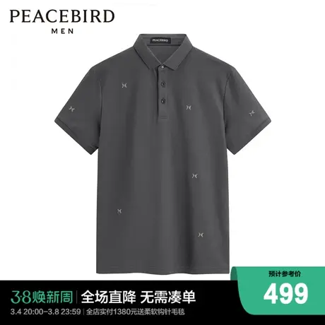 【商场同款】太平鸟男装 2024年夏季新款刺绣凉感polo衫B1COE2112图片