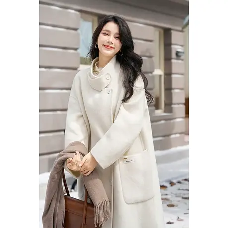 长款双面呢含羊毛大衣商品大图