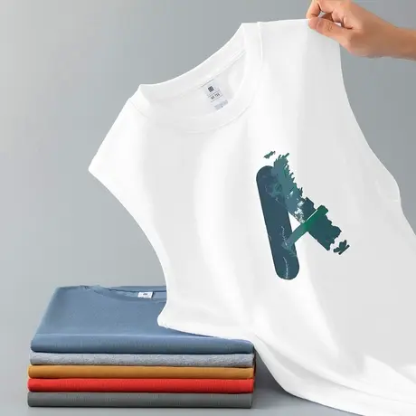 美式重磅纯棉背心男夏季运动健身坎肩液氨长绒棉无袖t恤篮球跨栏商品大图