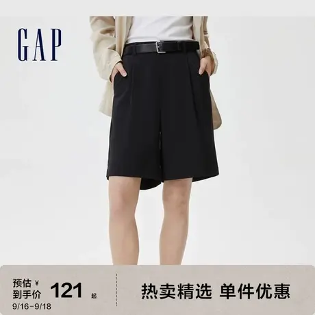 Gap女装夏季高腰宽松直筒西装裤短裤722887时尚通勤运动休闲裤图片