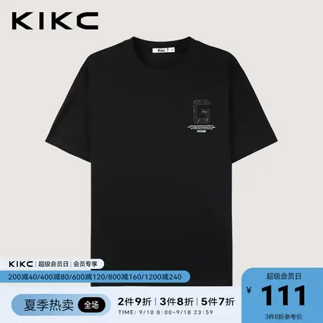 kikc短袖t恤男2023春夏新款商场同款后背印花高街潮流复古半袖商品大图