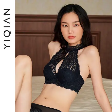 怡倩高领挂脖蕾丝美背内衣女【设计师纪念款】夏季防走光小胸文胸商品大图