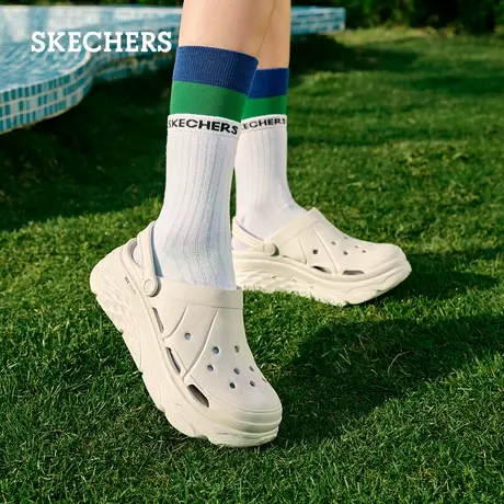 【好物体验】Skechers斯凯奇洞洞鞋包头拖鞋女厚底踩屎感外穿凉鞋商品大图