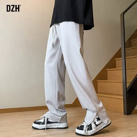 男士直筒垂感休闲裤男秋冬新款运动裤2023新款美式高街设计感裤子商品大图