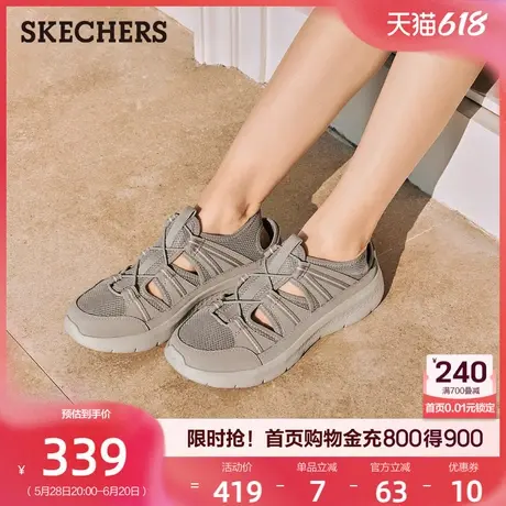 Skechers斯凯奇2025夏季新款女鞋罗马凉鞋软底中老年妈妈一脚蹬鞋图片