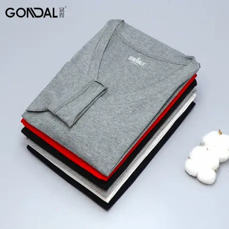 GONIDAL/冠得秋衣男士纯棉薄款单件上衣打底衫保暖内衣内穿冬季商品大图