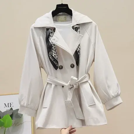 风衣女中长款2023春秋新款英伦风炸街气质百搭休闲大衣女外套大码商品大图