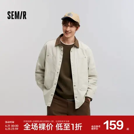[商场同款]森马长袖衬衫男户外工装外套2025春新款外穿式衬衣纯棉图片