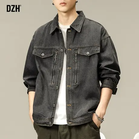 男士牛仔外套男秋季美式复古工装休闲夹克潮牌男百搭上衣2023新款商品大图