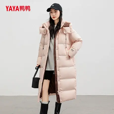 鸭鸭羽绒服女长款过膝2023年新款宽松百搭加厚保暖外套Q商品大图