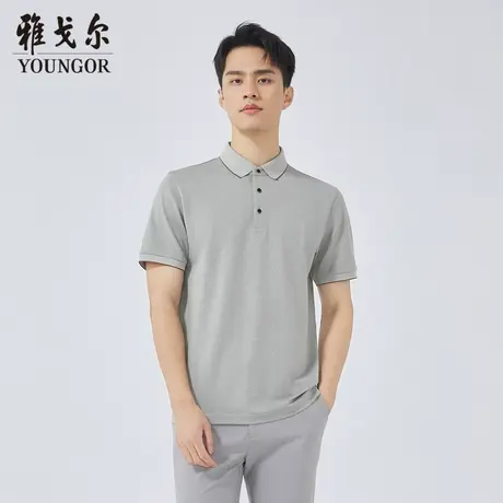 雅戈尔奥莱 商场同款男士短袖T恤新款官方正品商务短袖POLO衫男商品大图