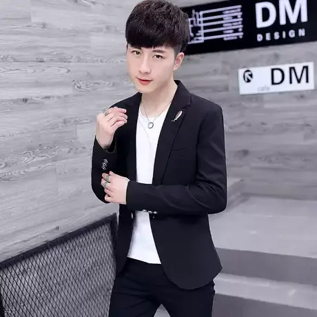 春季新款休闲西服男士韩版修身上衣服青年帅气小西装潮流男装外套商品大图