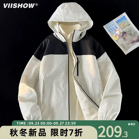 VIISHOW三合一冲锋衣男秋冬季宽松保暖工装棉服潮牌休闲连帽夹克商品大图