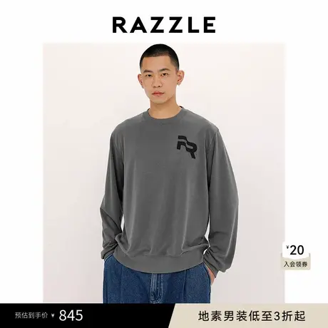 RAZZLE 地素男装中灰色秋季简约套头卫衣商品大图