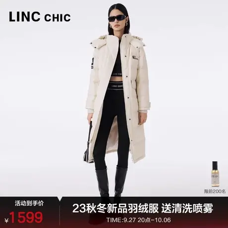 LINCCHIC金羽杰羽绒服女长款2023秋冬新品潮酷连帽动感面包服8268图片