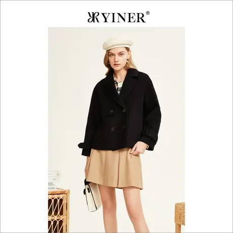 YINER音儿女装2022冬季新款短款羊毛妮子外套商品大图