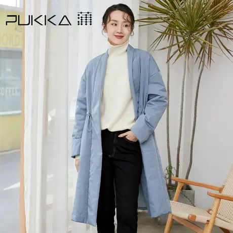 蒲PUKKA 女装中长款棉衣秋冬装设计感时尚棉服外套图片