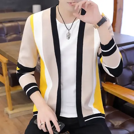 2023春秋男士韩版针织衫男装开衫毛衣潮流帅气披风外套秋装上衣服商品大图