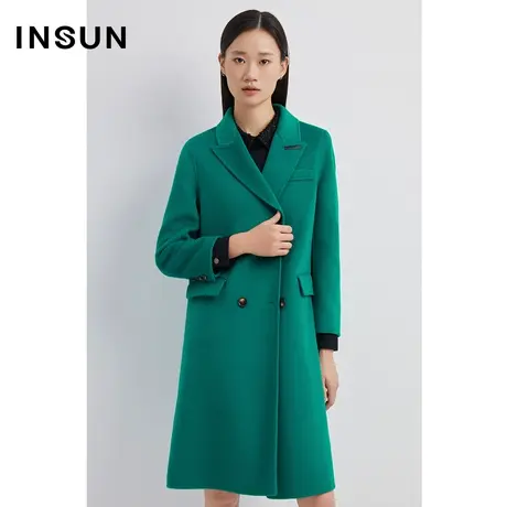 INSUN恩裳线上专选冬季纯绵羊毛双面毛呢外套商品大图