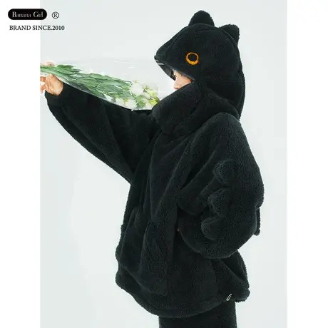 Bananagirl珊瑚绒睡衣冬季女加厚加绒可爱卡通搞怪可外穿女家居服商品大图
