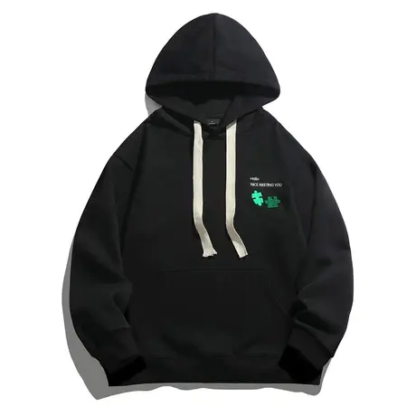 秋冬季有口袋连帽套头卫衣抽绳带子2023年新款男士内搭上衣春秋款商品大图