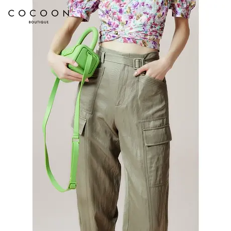 COCOON商场同款气质2023春装新款女装高腰设计日常出街休闲裤商品大图