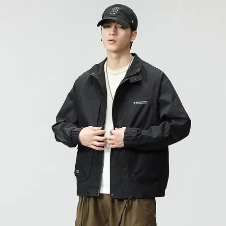 时尚大码冲锋衣外套男防风百搭潮牌外套宽松秋冬款夹克外套潮流男商品大图