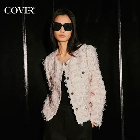 【昕怡粉丝专享】恩裳COVER提花圈圈纱小香风外套商品大图