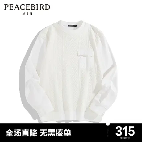 【音乐青年】太平鸟男装秋新款日系肌理感毛衫宽松毛衣B1EBD3301图片