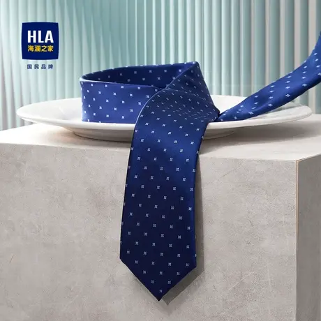 HLA/海澜之家春夏涤丝小提花领带时尚简约有型领带男商品大图