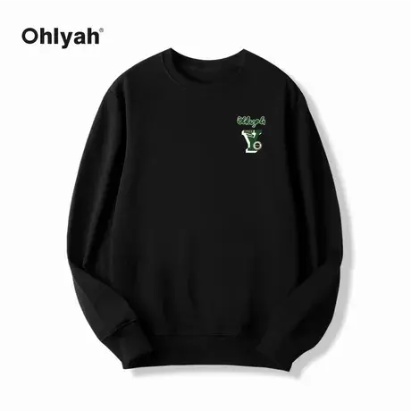 Ohlyah简约潮牌自制设计感像素风圆领纯棉字母Y卫衣个性长袖男女商品大图