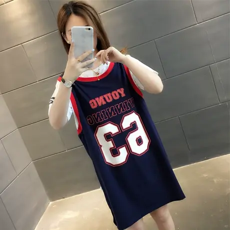 纯棉短袖T恤女装宽松2023年新款秋季洋气中长款设计感打底衫爆款商品大图